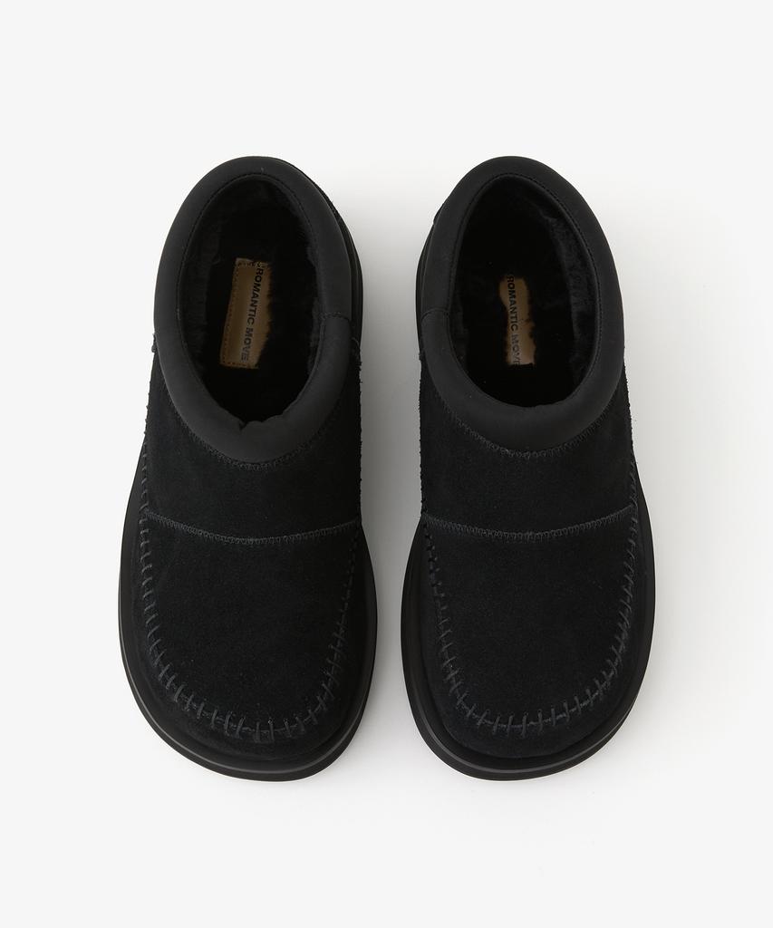 Romantic Move Croco Winter Shoes R24U003 (Black Suede)