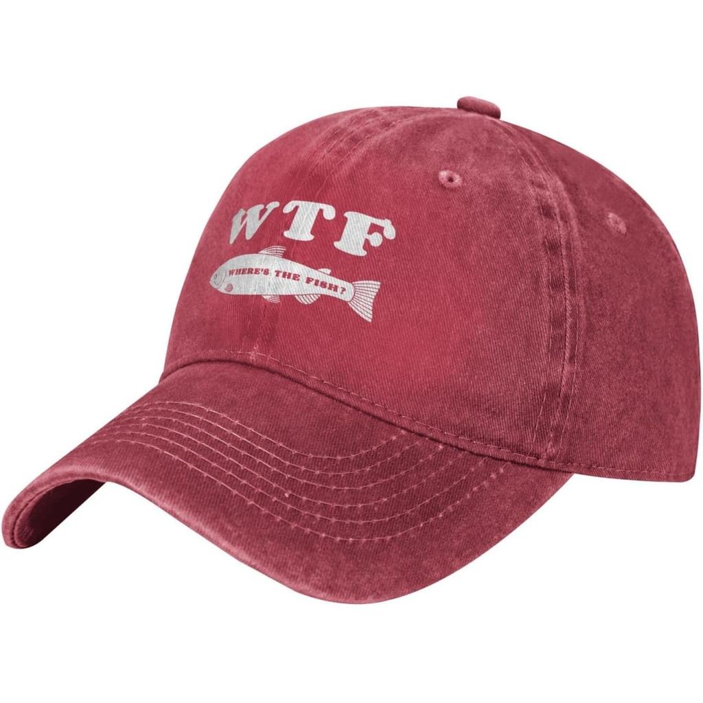 WTF Wheres The Fish FisherUnisex Baseball Cap Washed Cotton Adjustable Dad Hat for Unisex