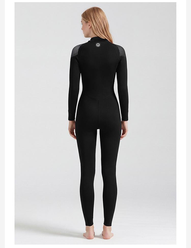 Women's Full 3MM Wetsuit: Long Sleeve, Thick, Warm, Ideal for Snorkeling, Swimming, Surfing, Cold Protection, Jellyfish Guard