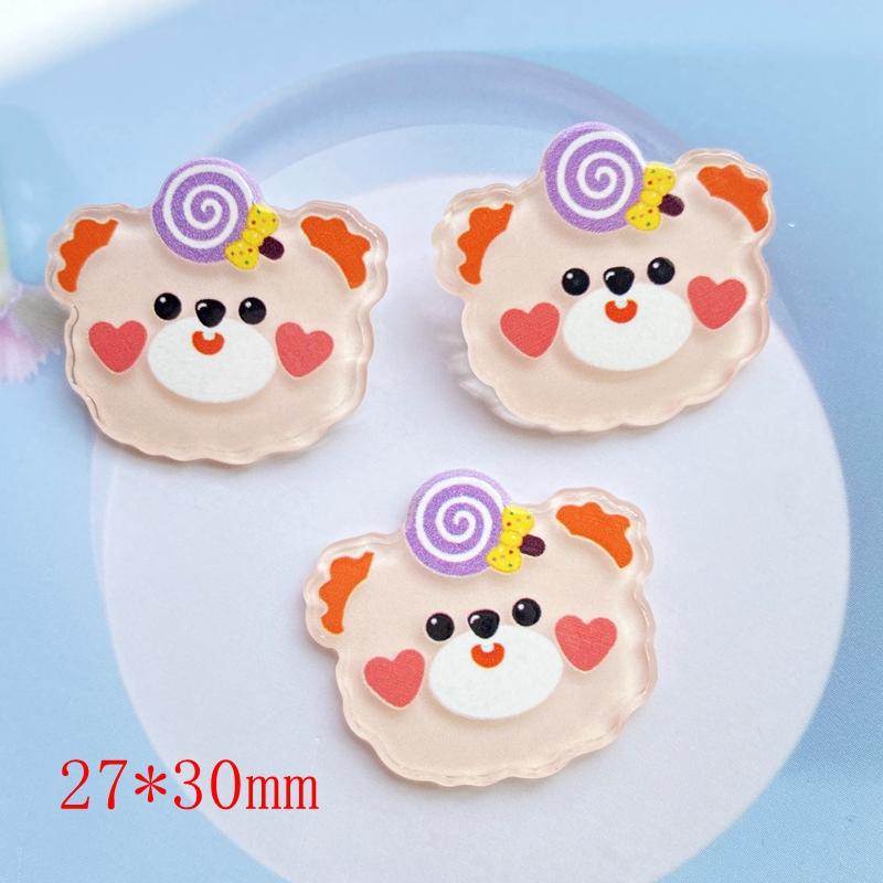 10Pcs/lot Cute Mixed Shiny Cartoon Animals Flatback Acrylic Kawaii Scrapbooking Embellishments Diy Accessories G98