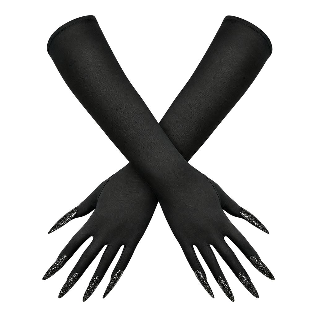 Halloween Long Nail Gloves for Women Witch Costume Party Accessories