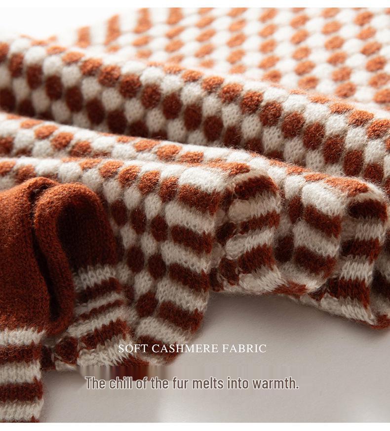 Women's 100% Pure Cashmere Plaid Scarf - Warm, Versatile, Fashionable for Autumn/Winter