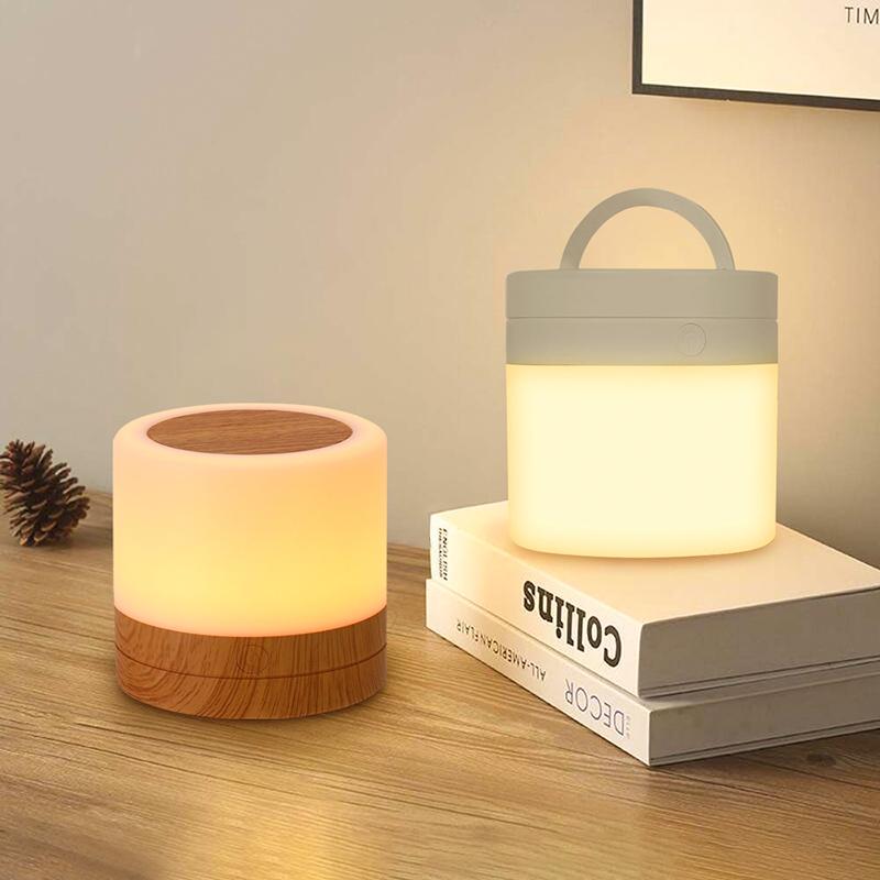 RGB Night Lamp Camping Light Atmosphere Night Lights Bedside Lamps Color Changing Tent with Remote Touch Control for Bedroom Dec