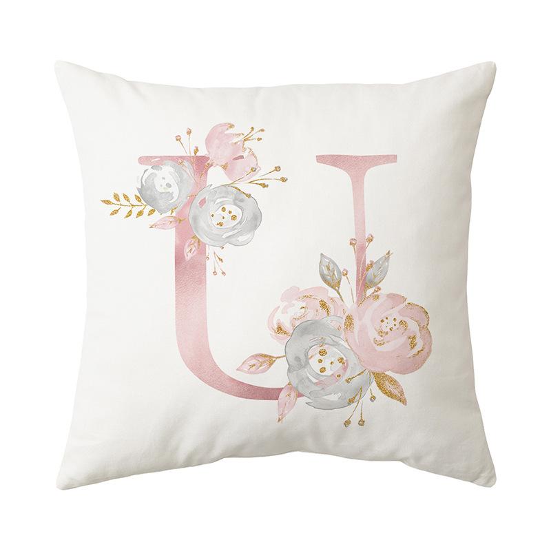 26 Letter Printed Cushion Cover Modern Simple Home Sofa Decoration Cushion Cover Bedroom Cushion Cover