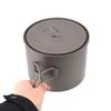 TOAKS Titanium POT 1300ml Outdoor Camping Cookware with Lid and Handles Folded POT-1300