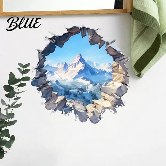 3D Scenery Wall Paper Snow Peak Sticker Landscape Decorative Decal Durable Modern Minimalist Room Decor PVC Waterproof Window Film for Living