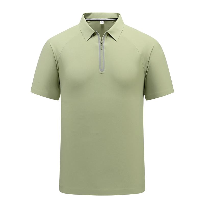 

Seamless Ice Silk POLO Shirt For Men With Lapel Short Sleeves For Men With Breathable Ice Feel Polo 3XL зелений