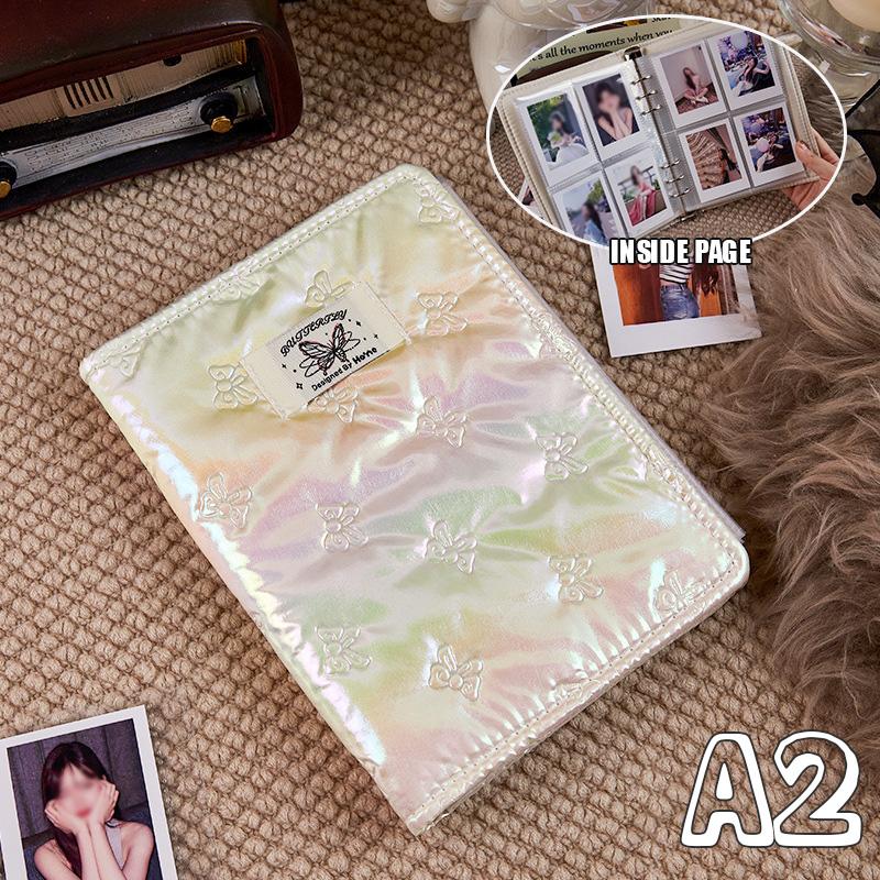 New Silver Bow Soft Shell Photocard Photo Album Binders Kpop Korea Idol Cards Book Family Pictures Album with 20pcs Inner Pages