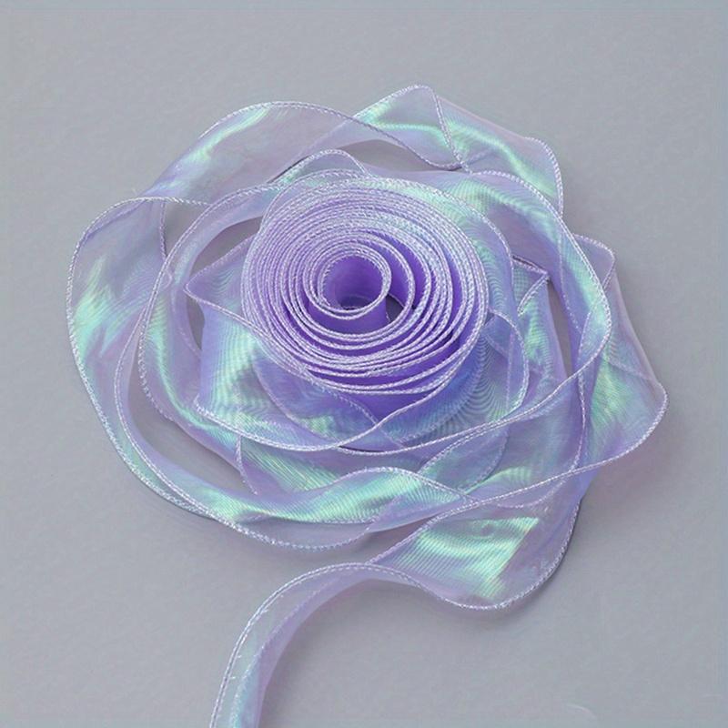 

Iridescent Organza Ribbon Sheer Wide Craft Decorative Ribbon for Flowers Floral Bouquets Garlands Wedding Birthday Party Christmas Shiny Purple разноцветный