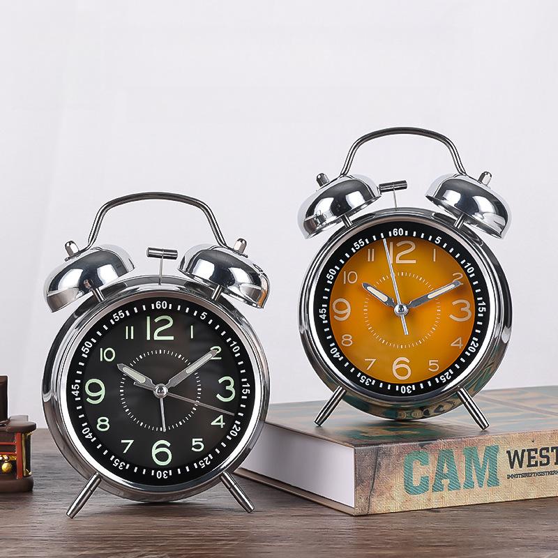 Ceas deșteptător metalic high-end, de dormitor, creativ, luminos, ASDA, cu secundar continuu, ceas deșteptător pentru studenți