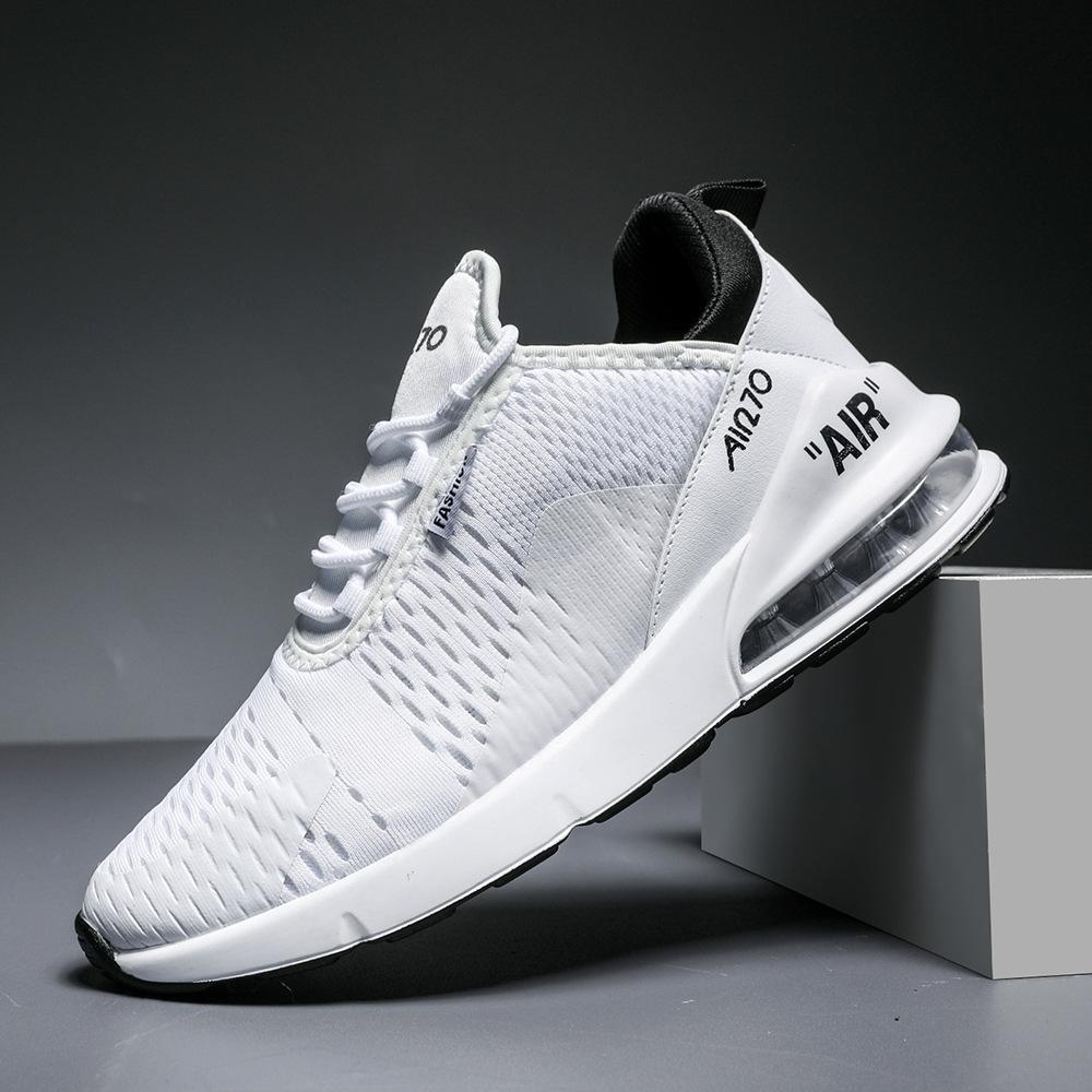 Couples spring and autumn trend versatile flying woven air cushion running breathable non-slip sports men's shoes