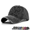Washed Distressed Baseball Cap Stereoembroider Peaked Cap Couple Retro Curved Brim Hat