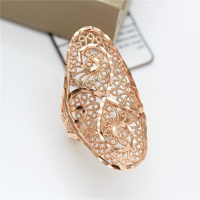 Russian Purple Gold Exaggerated Ring Color Gold Phoenix Tail Large Version Rose Gold Plated Women S Ring Index Finger Live Ring
