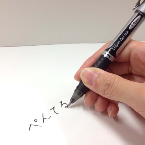 Pentel Ballpoint Pen Gel Ink Energel Cap Type 1.0mm Silver Shaft XBL60-A Black 5 Pieces