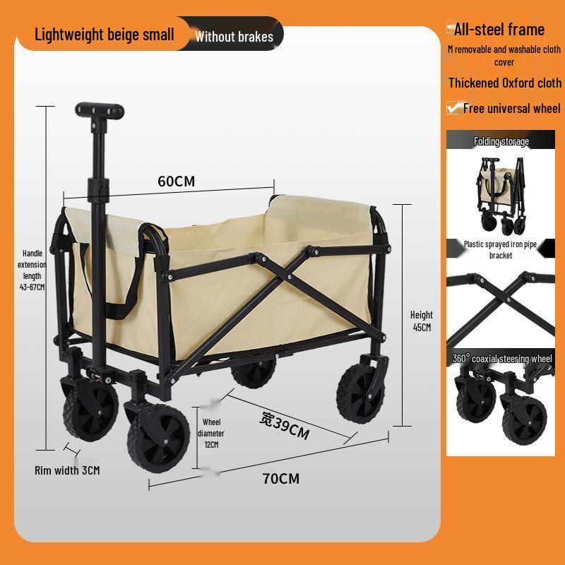 2025 Foldable Outdoor Camping Cart - Lightweight Picnic and Campsite Trolley