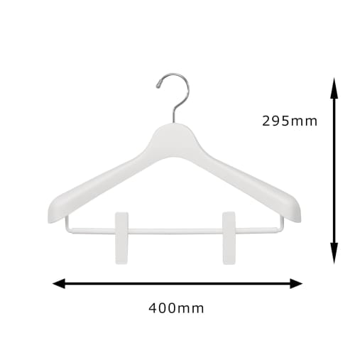 Shinko Hanger Suit Hanger Clips, 40cm Wide, 5cm Thick, Wide Design, Anti-Slip, Rotating Hooks, Stylish, for Suits, Shirts, Jackets, and Coats, Made In