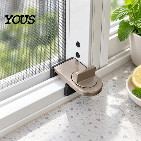 Heavy Duty Screen Door Lock Sliding Window Lock, Security Stopper for Child Safety, Home Gadgets Wedge Doors and Windows Track Bar