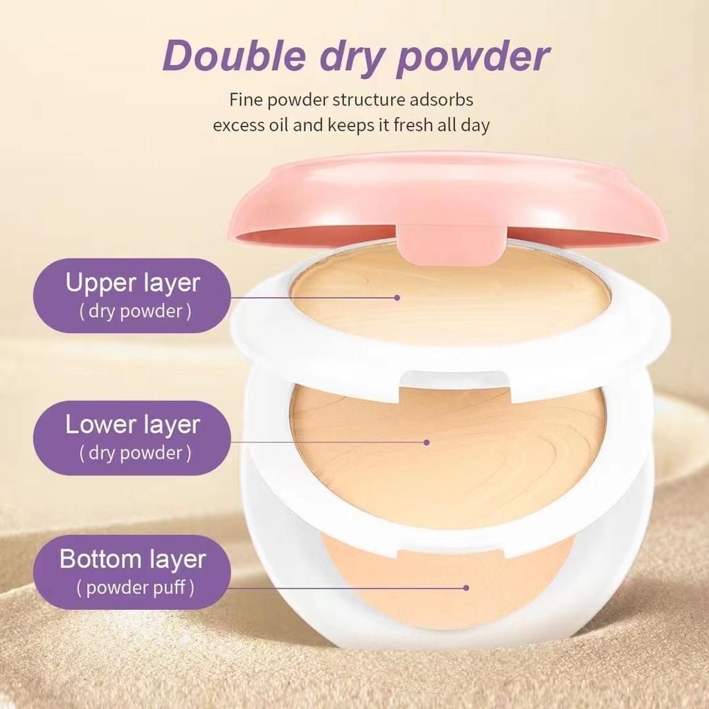 Lekki matowy podkład Dwuwarstwowy puder prasowany z naturalnym efektem kolorystycznym i kontrolą oleju