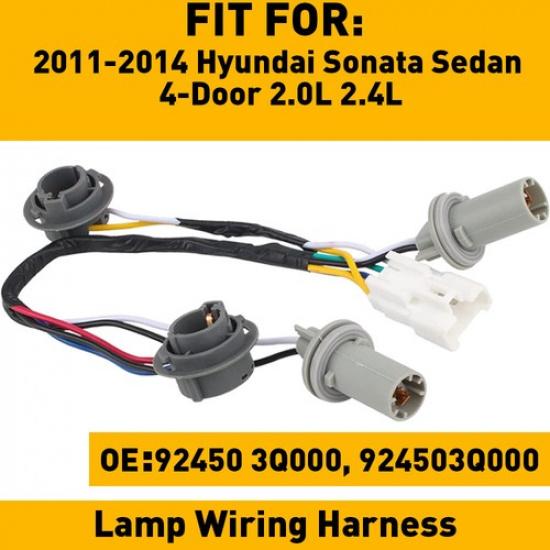 Bulbs Light 2 Rear Wire Socket Harness Fit 92450-3Q000 2011-2014 Hyundai Sonata