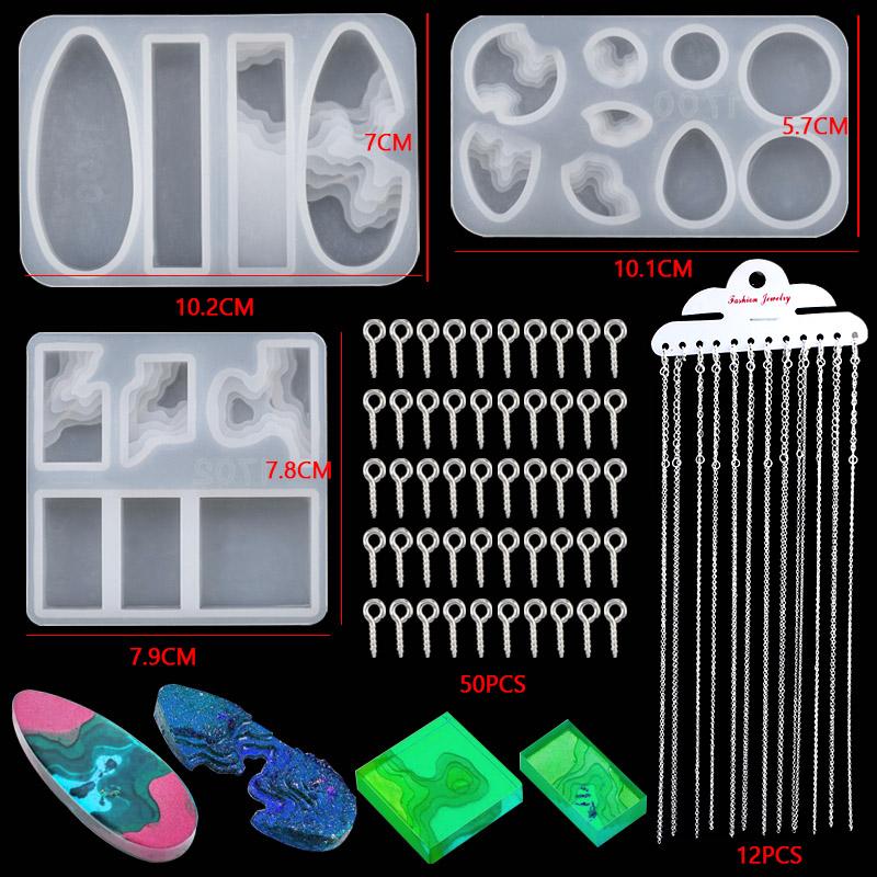 Transparent Epoxy Resin Molds Set Silicone Molds For Epoxy Resin Kit Silicone Moule For Jewelry Making DIY Craft Art Supplies