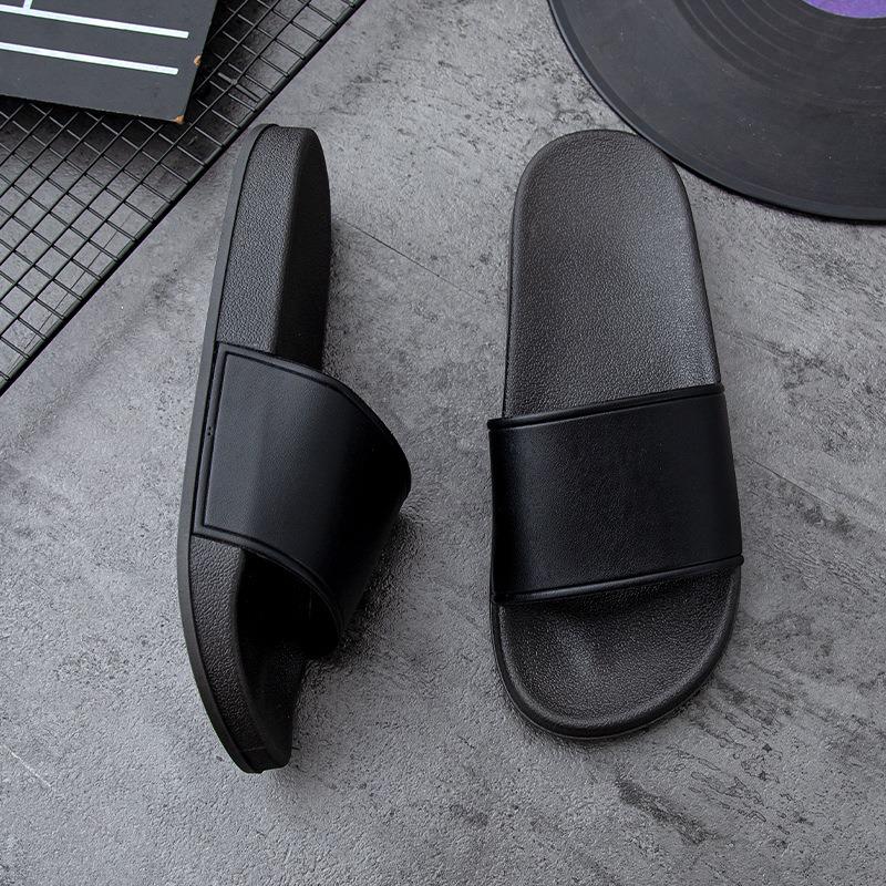 Customizable LOGO Solid Color Non-slip Men's and Women's Indoor Home Slippers Women's Summer Wear Fashionable Versatile One-word Slippers