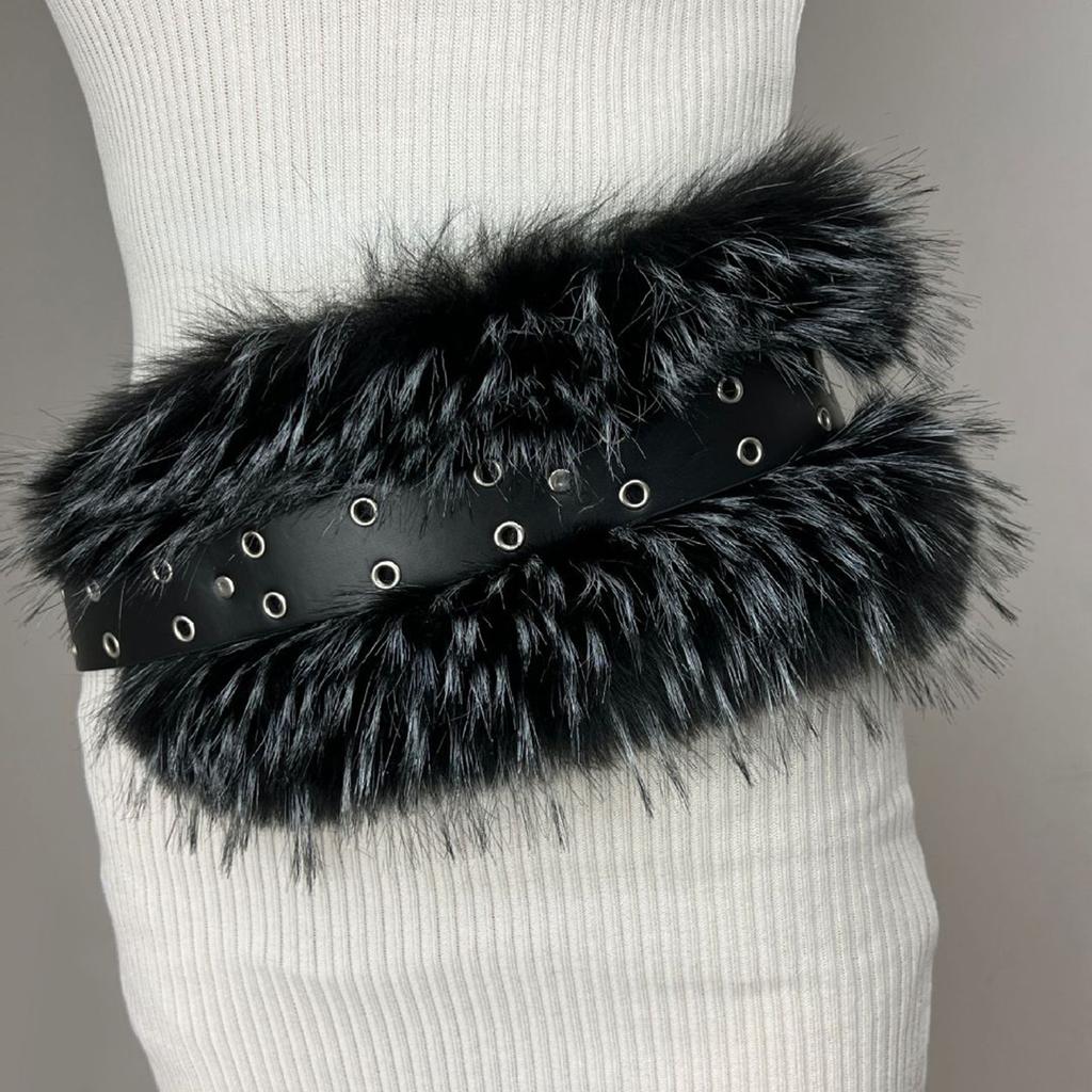 Gothic Waist Belt Stylish Furred Waist Chain Belt Elaborate Chain Belly Chain for Dress Cowboy Belt Waist Chain