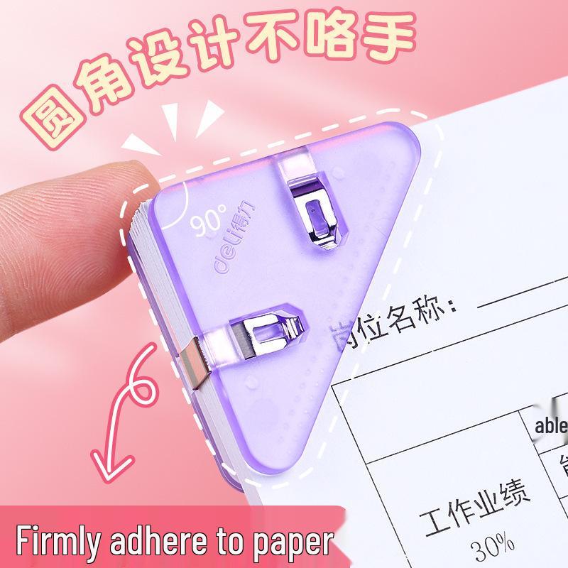 Deli TP530 Transparent Triangle Corner Clip for Documents