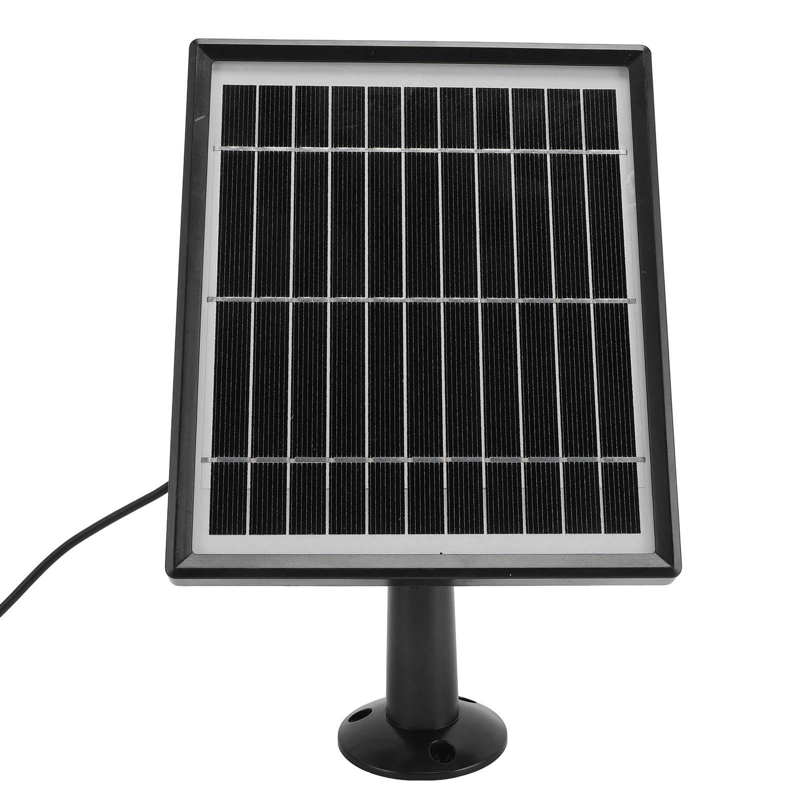 

Солнечная панель 10 Вт для камеры кормушки для птиц USB C IP66 Водонепроницаемая крепление на 360 градусов Солнечная панель для дверного звонка чёрный