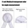 Lightweight And ABS Transparent Ruler Protractor With Easy Read Scale For Medicinal Professional In Rehabilitation Centers