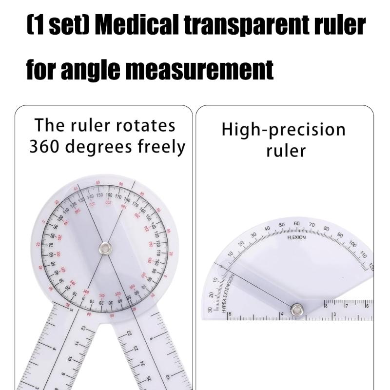 Lightweight And ABS Transparent Ruler Protractor With Easy Read Scale For Medicinal Professional In Rehabilitation Centers