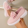 Summer New Solid Color Retro Small Leather Shoes Women's Large Size Platform College Bow