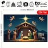 2D Cartoon Christmas Manger Stable Backdrop featuring the Holy Family, Angels and the Star of Bethlehem