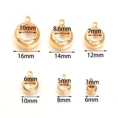 30-100pcs/lot CCB Spacer Beads Pendant Charms Clasps Gold Color Big Hole Bail Beads For DIY Bracelet Jewelry Making Accessories