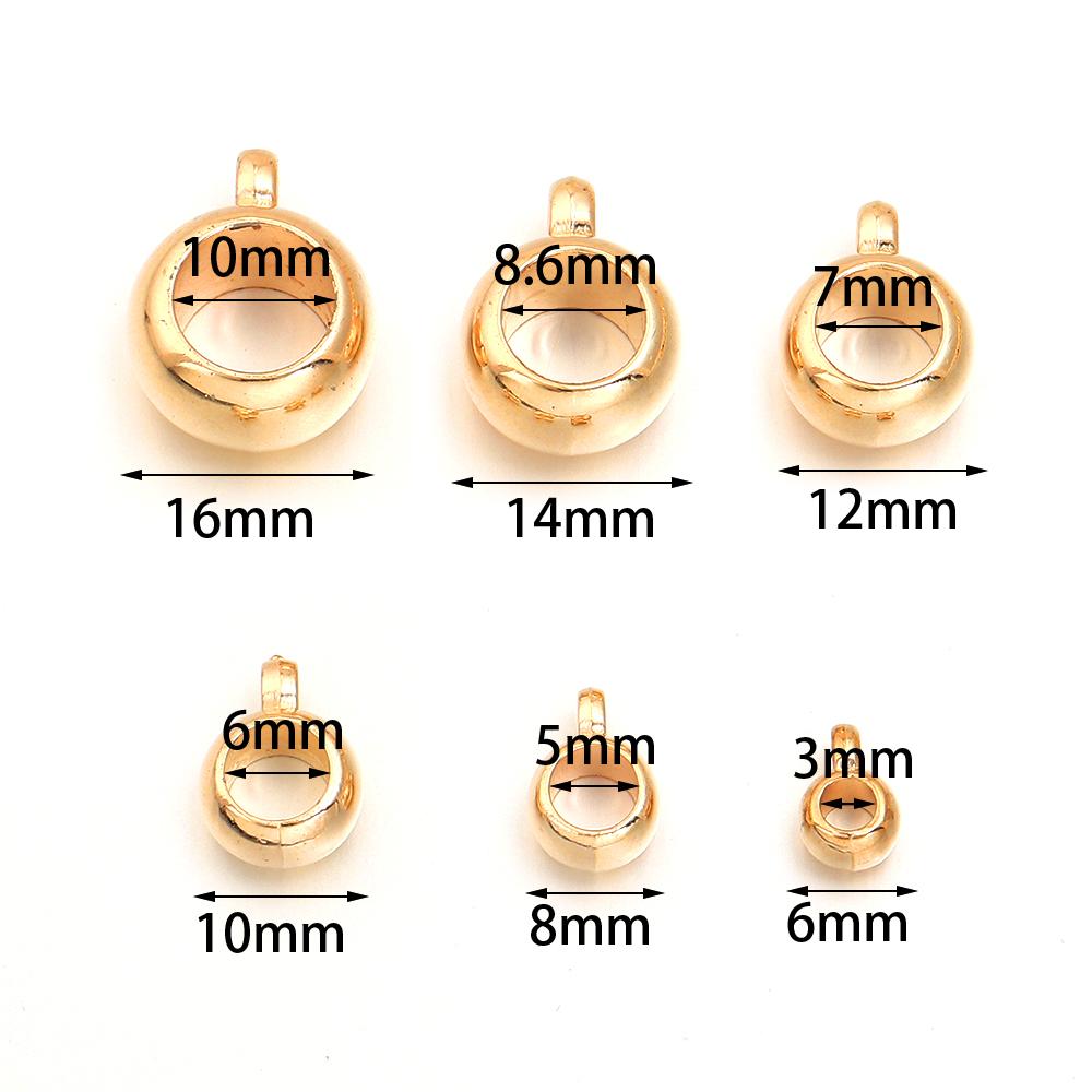 30-100pcs/lot CCB Spacer Beads Pendant Charms Clasps Gold Color Big Hole Bail Beads For DIY Bracelet Jewelry Making Accessories