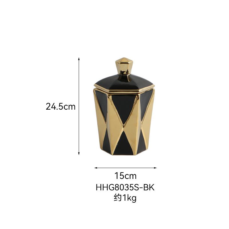 

Middle East Geometric Diamond Ceramic Pot Luxury Living Room Decorations Creative Interior Decoration Ceramics Decoration Crafts