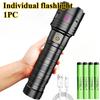 1/2PCS High Power Long Range LED Flashlight Zoomable Type-C Rechargeable Tactical Handheld Light for Outdoor Camping Fishing