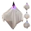 Halloween Hanging Light-up Ghosts Outdoor Flying White Cloth Ghost with Witch Hat for Front Yard Patio Lawn Garden Porch Indoor Outdoor Decoration