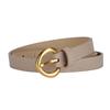 Round Pinhole Thin Belt, Denim Casual Pants, High-End Exterior Decoration Pu Belt