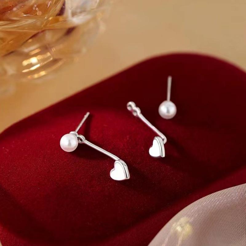 925 Sterling Silver Heart Earrings - Luxury Niche Design for Women