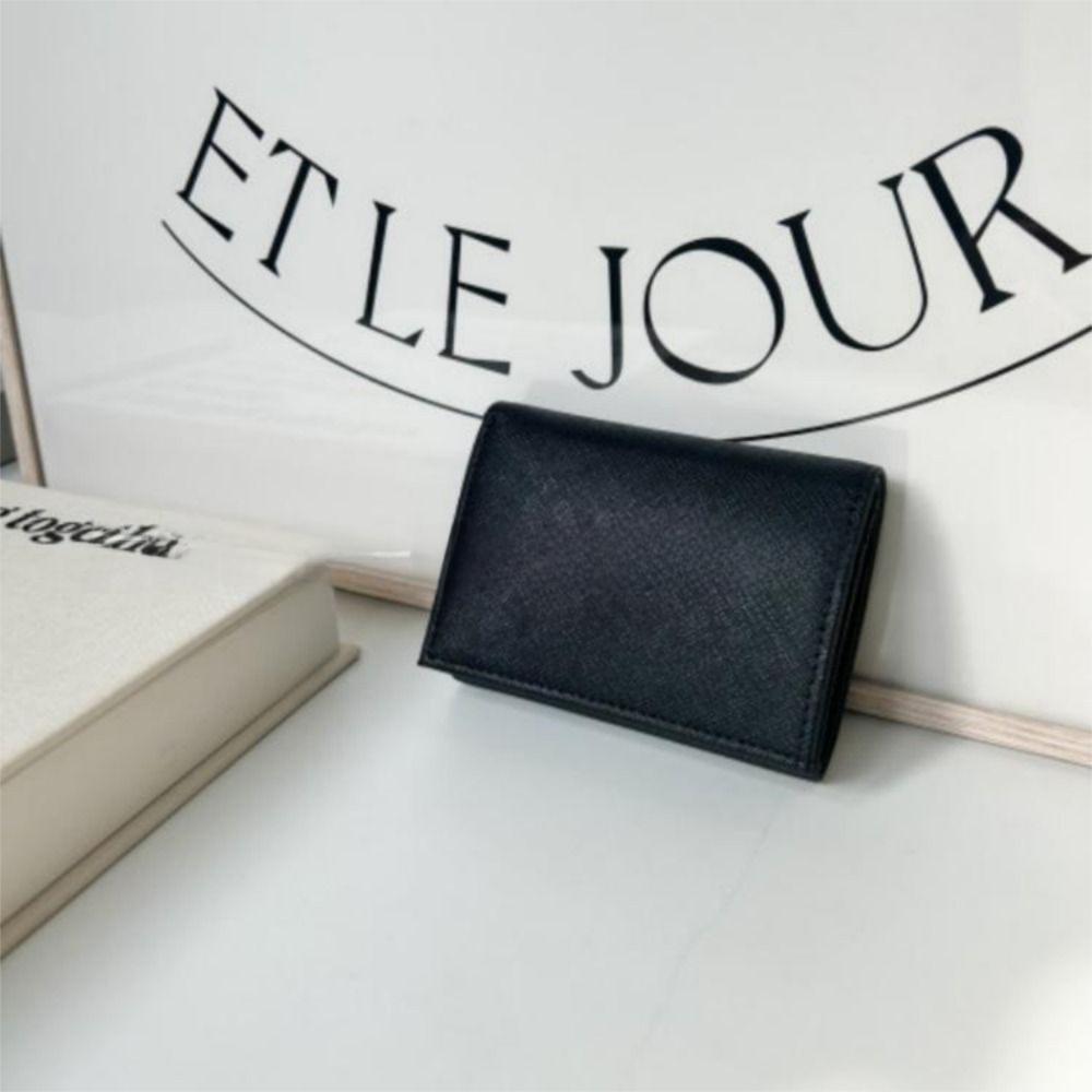 Zipper Bag Tri-fold Coin Purse Portable Travel Card Case Men's Small Wallet  Coin Collection