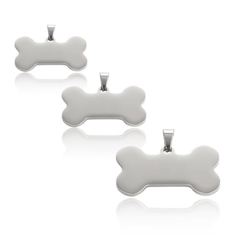 Popular European and American Cross-border Stainless Steel Pet Dog Tag: Thick Titanium Steel, Blank, Engravable Military Style Pendant