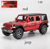1:22 Jeeps Wrangler Rubicon Alloy Diecasts & Toy Vehicles Metal Toy Car Model Sound and light Pull back Collection Kids Toy Gift