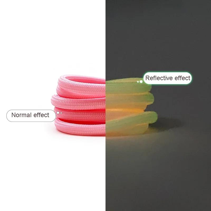1Pair Luminous Shoelaces Fluorescent Shoelace Kids Adult Sneakers Boots Round Laces Shoes Accessories 80/100/120/140/160/180cm