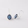London Blue Topaz Gemstone 925 Sterling Silver Handmade Jewelry Earrings 1.05" EE-173-9