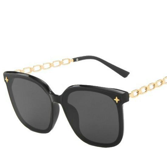Fashionable Large Frame Chain Sunglasses - Unisex UV Protection, Street Style as Seen on Douyin Live Broadcast and Xiaohongshu