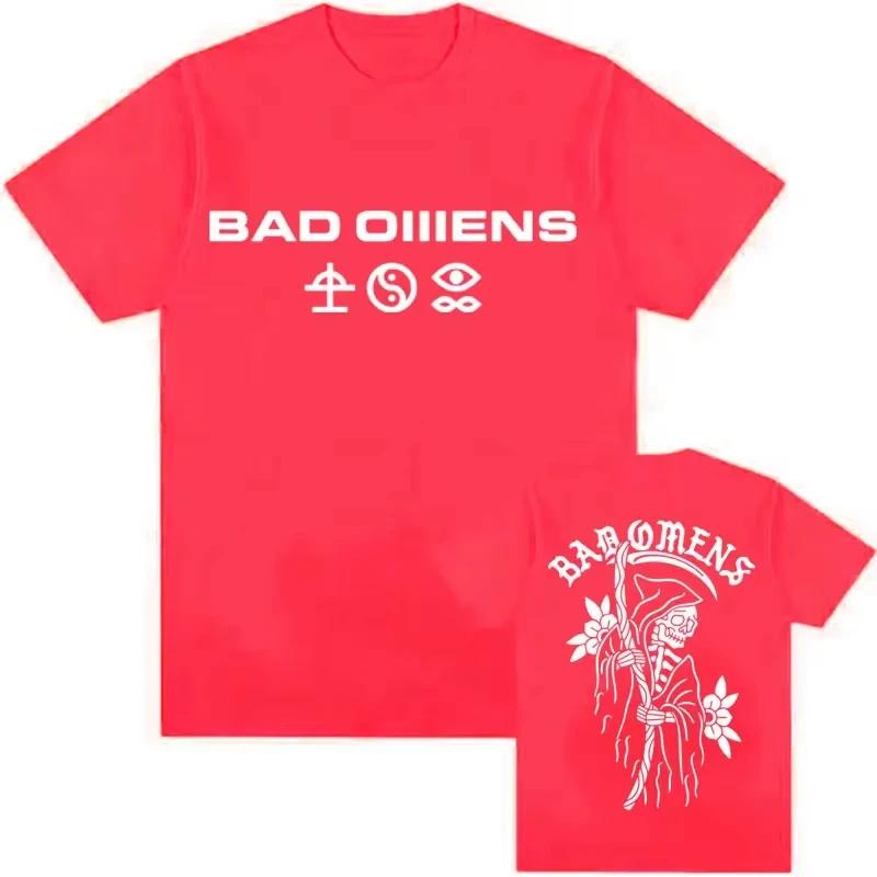 Summer T-shirt: Bad Omen Band Tour American Music Death Peace Soul Bone Graphic Short-sleeved casual style rock T-shirt Gothic