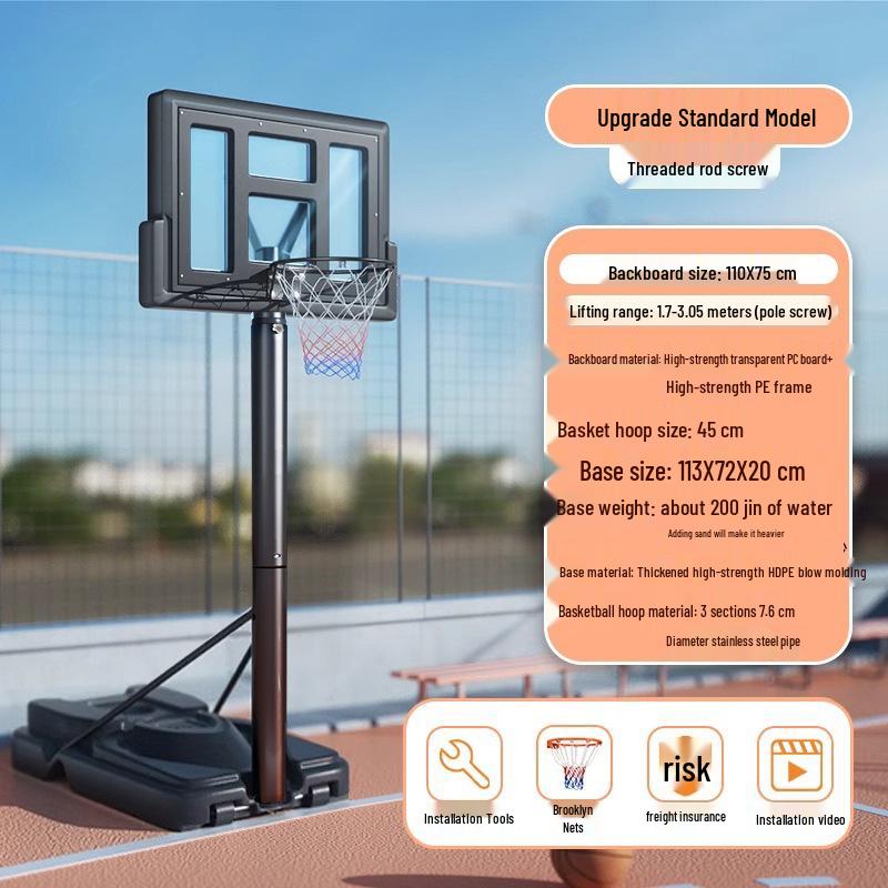 Adjustable Height Basketball Hoop for Indoor/Outdoor Play - Suitable for Adults, Teens, and Kids.
