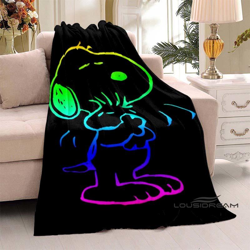 3D-Printed Classic Comic Theme Snoopy Fluffy Blanket Home Decor Collection: Sofa Throws & Shawls, Camping Blankets
