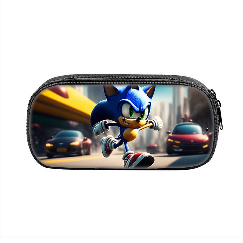 Sonic Cartoon Character Printed Student Single Layer Stationery Storage Bag For School And Gift