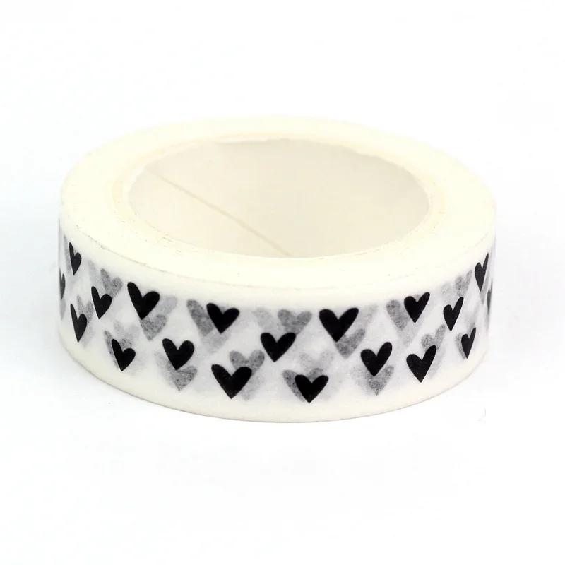 NEW 1PC 10M Decorative Black and White Japanese Washi Tape Set DIY Journaling Adhesive Moon Masking Tape Cute Stationery